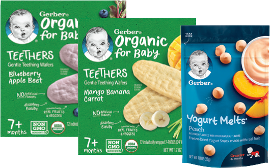 Gerber Yogurt Melts or Organic Teethers