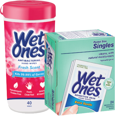 Wet Ones Canisters or Single Wipes