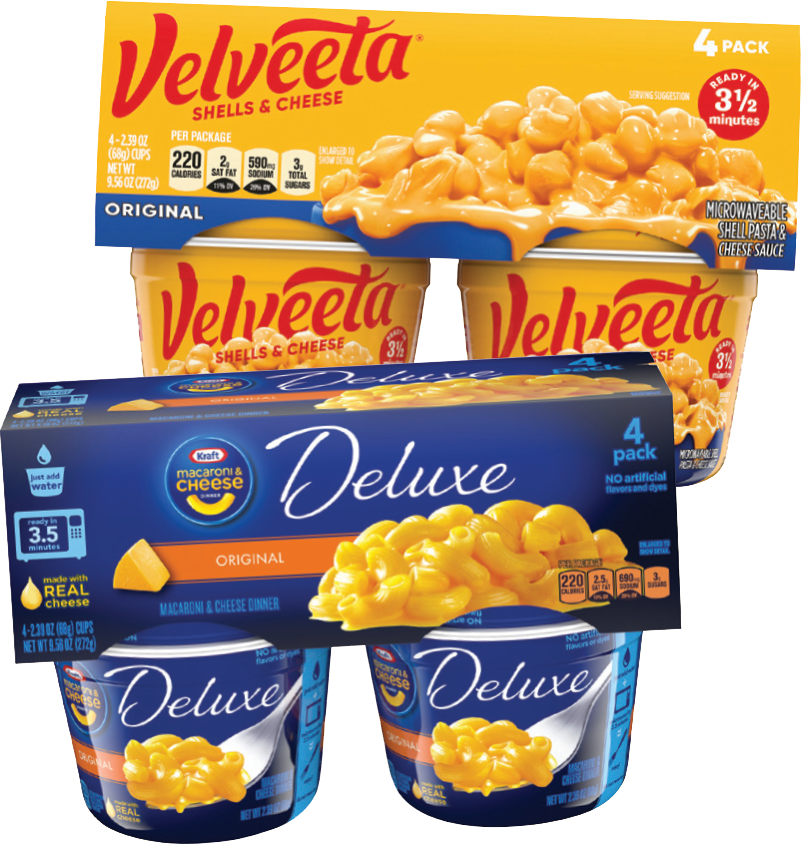 Kraft or Velveta Macaroni & Cheese